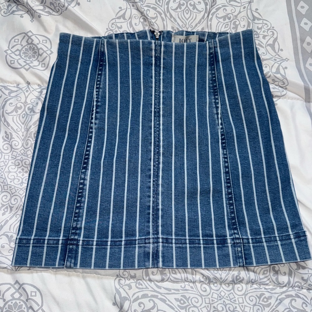 JOLT Striped Denim Mini Skirt